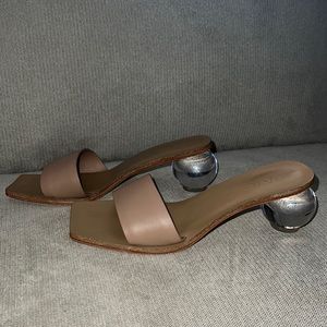 RAYE Chorus Tan Glass Heeled Sandals – Women's Size 7